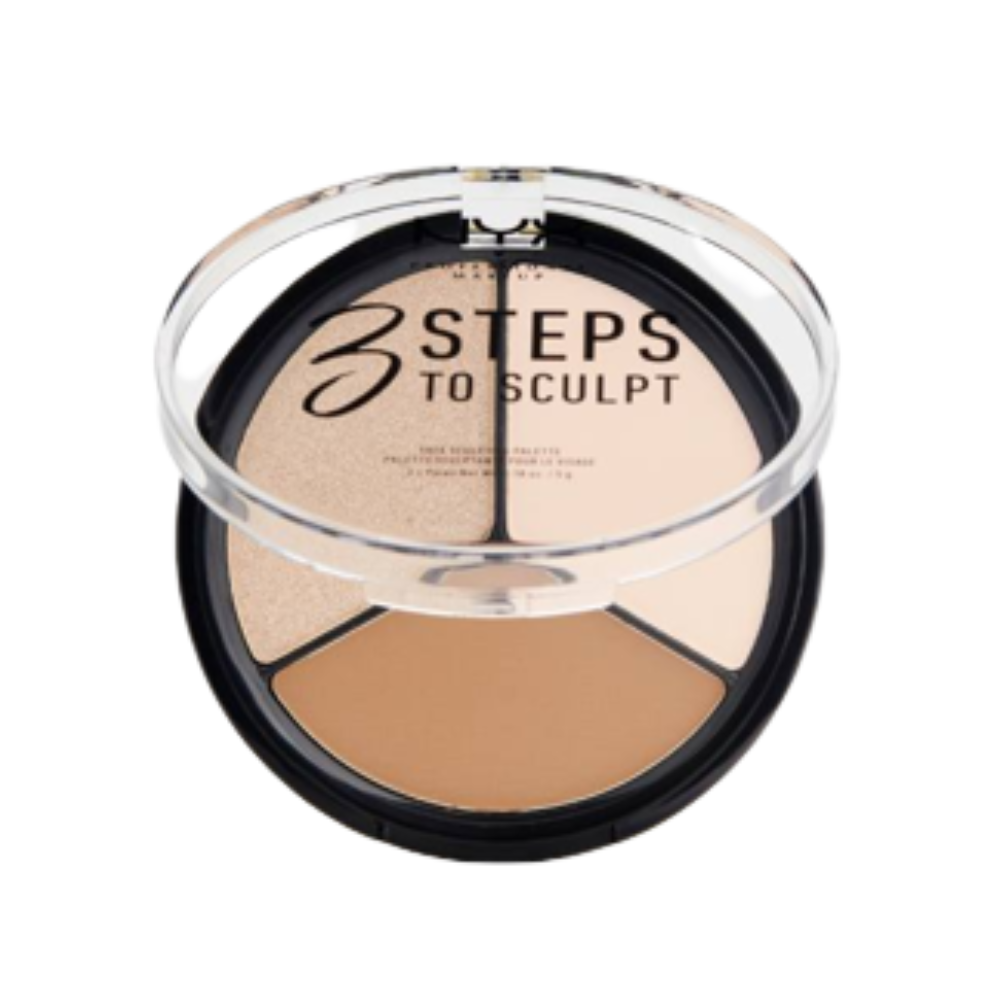 NYX Professional Makeup 3 STEPS TO SCULPT FACE SCULPTING PALETTE Тройная палетка для скульптурирования