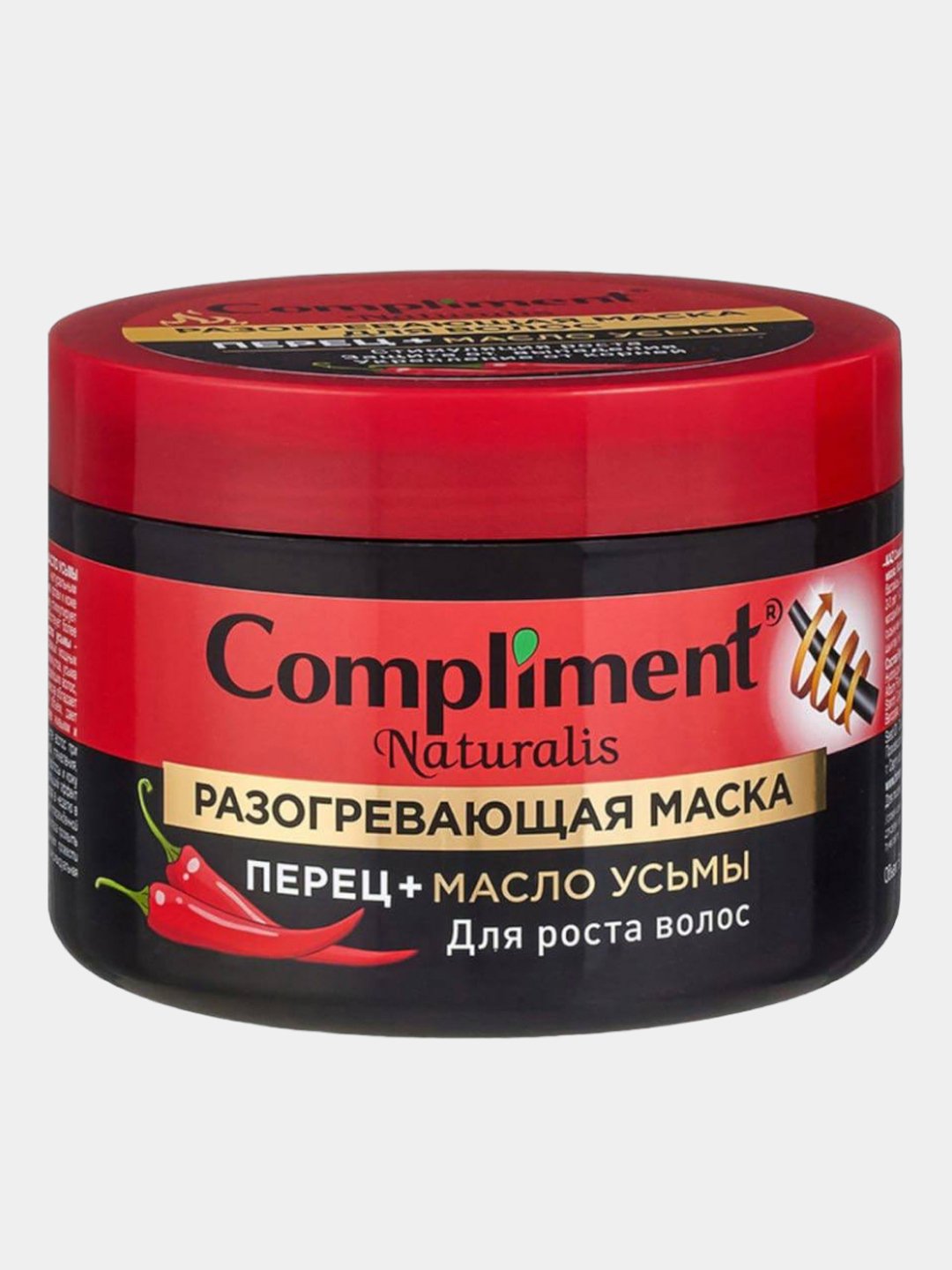 Compliment Naturalis разогревающая маска для волос, для роста волос перец + масло усьмы