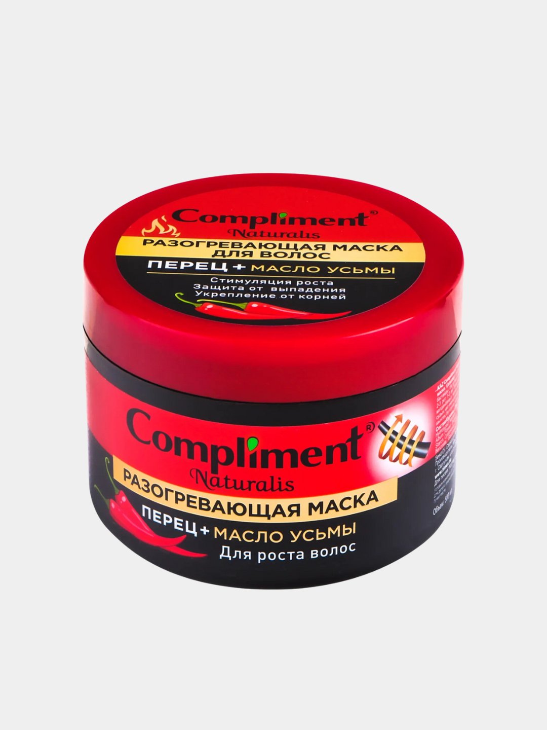 Compliment Naturalis разогревающая маска для волос, для роста волос перец + масло усьмы